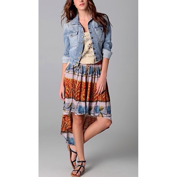 FREE PEOPLE Maxi Skirt Intricate Long Draped Swing - Picture 3 of 8